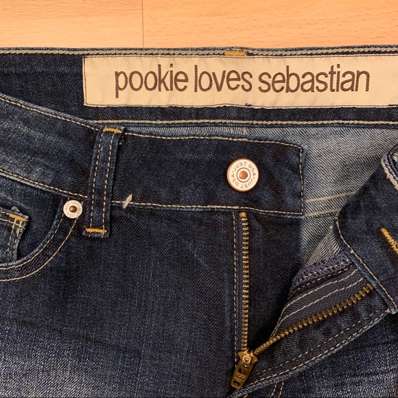 🌸 Pookie loves Sebastian Cuffed dark blue denim short shorts - Picture 3 of 7